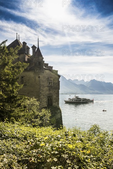 Château de Chillon, Chillon Castle, near Montreux, Lake Geneva, Lac Léman, Canton of Vaud, Switzerland