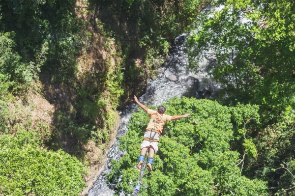 Bungee jumper, San Jose, Costa Rica, Central America
