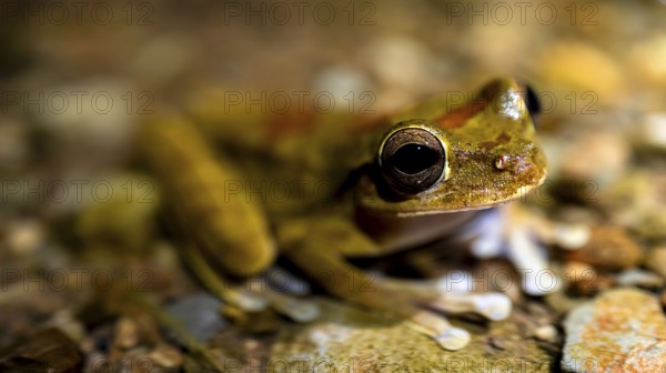 Costa Rica Masked tree frog (Smilisca phaeota) in the water, at night, Puntarenas province, Costa Rica