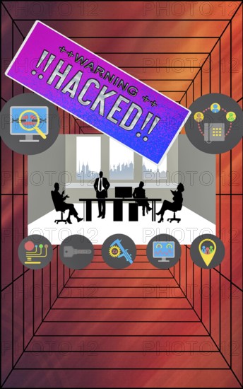 Symbolic image, cyber security, cyber attacks worldwide, computer crime, SMEs unsecured, digital IT attacks, economy, energy industry, nuclear power plants, society, hackers, data theft, espionage, malware, fhishing attacks, spoofing, passwords, DDOS attacks, competition, secret services, organised crime, Germany, China, Russia