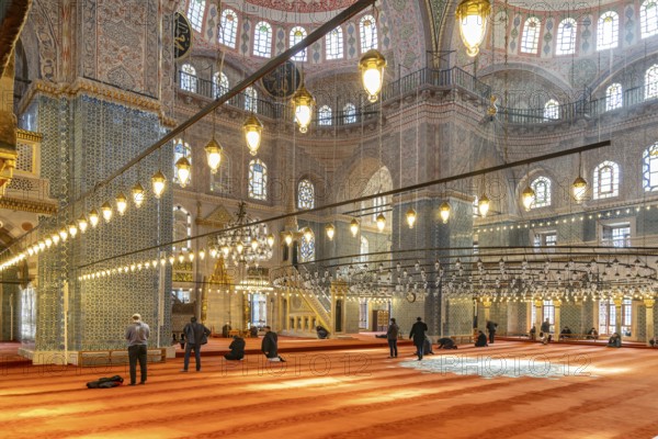 Interior of the New Mosque Yeni Camii in Istanbul, Turkey