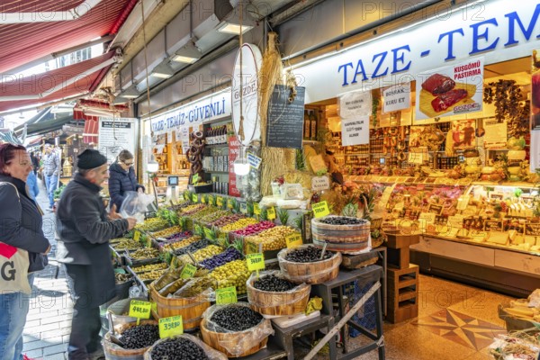Stall with fruit and vegetables at the market in Karaköy, Istanbul, Turkey