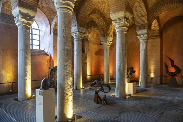 Art exhibition in the cistern in Gülhane Park in Istanbul, Turkey