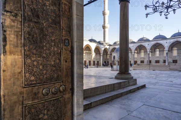 Inner courtyard of the Blue Mosque or Sultan Ahmed Mosque in Istanbul, Turkey