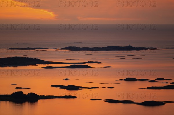 Offshore islands and skerries, sea, sunset, Otroya or Otrøya island, Møre og Romsdal, Norway