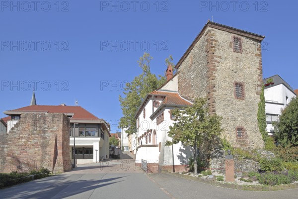 Former town wall, town fortifications and local history museum with Dörndl defence defence tower, Röhrbuckel, Wiesloch, Baden-Württemberg, Germany