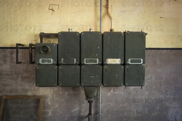 Siemens plant with fuses, power supply, former paper factory and mill for the production of groundwood pulp board, UNESCO World Heritage Site Verla Factory Village, Maailmanperintökohde Verlan puuhiomo ja pahvitehdas, Verla Rapids, Kymenlaakso, near Kouvola, Finland
