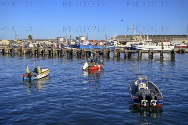 Fishing boats in the harbour, Robert Harbour, Lüderitz, Karas Region, Namibia