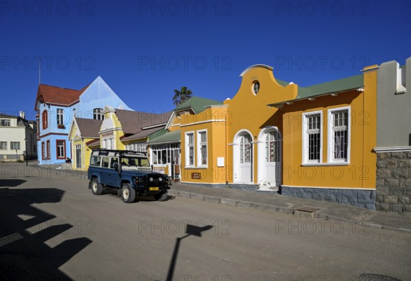 Colonial house facades in the Bergstraße, Lüderitz, Karas region, Namibia