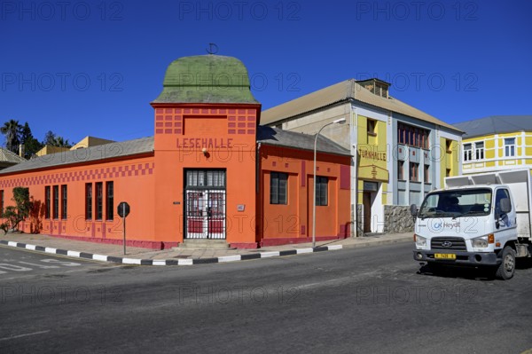 Facade of the former reading hall, Lüderitz, Karas region, Namibia