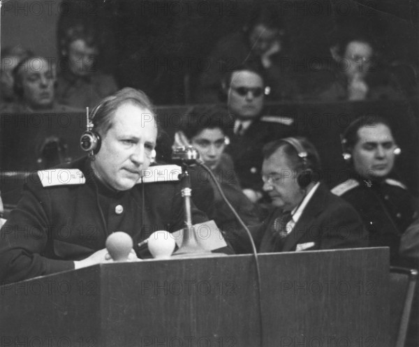 Soviet General Roman Andreyevich Rudenko at the Nuremberg Trial, Nuremberg 1946