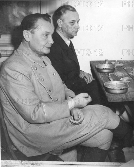 Nuremberg Trials, Main War Criminals, Defendants, Beatings for Hermann Göring, Nuremberg 1946 J. Chaldej: I often photographed Göring, because I thought: Hitler is dead, and Göring is the number one criminal. I always endeavoured to be close to him