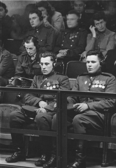 Nuremberg Trials, main war criminals, observer in the public gallery, Nuremberg 1946