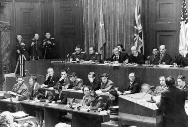 Nuremberg Trials, Prosecutor in the courtroom, Nuremberg, 1946
