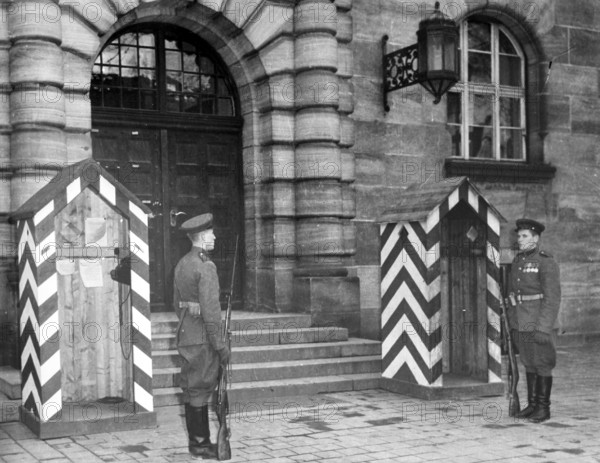 Nuremberg Trials, entrance to the courthouse, Nuremberg 1946