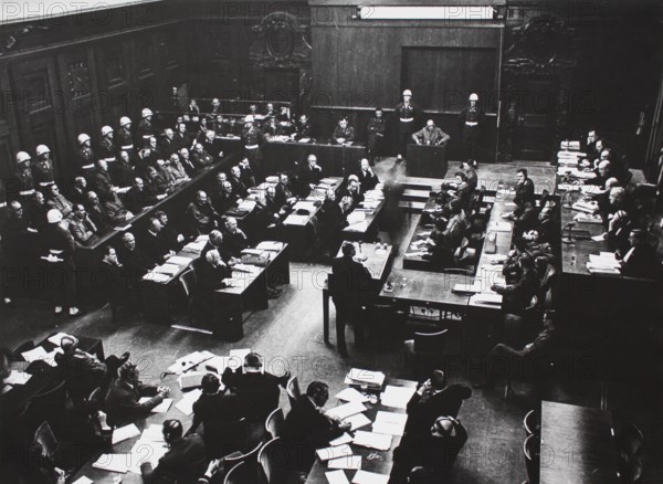 Nuremberg Trials, general view of the courtroom, Nuremberg 1946