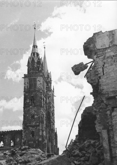 War damage, ruins, Nuremberg 1946