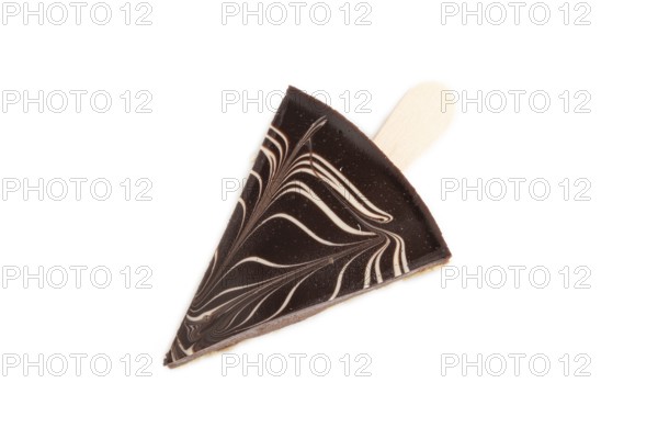 Chocolate and Vanilla Cake pops Marshmallow isolated on white background. top view, close up