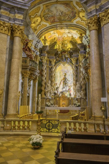 Innenaufnahme Kirche Kloster Weltenburg, Kelheim, Bayern, Deutschland