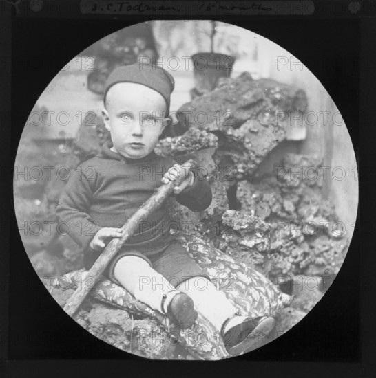Family portrait of 15 month old boy photographed c 1900, England, UK - J C Todman