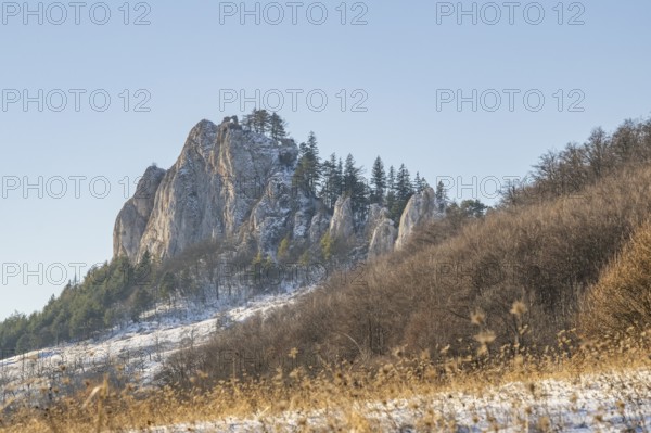 View on the mountains on a sunny day in winter, Vápec, Horná Poruba, Slovakia