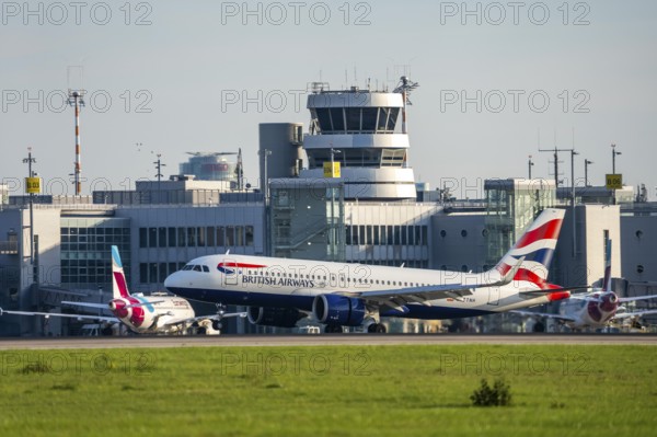 British Airways Airbus A320-251N, landing at Düsseldorf Airport, North Rhine-Westphalia, Germany