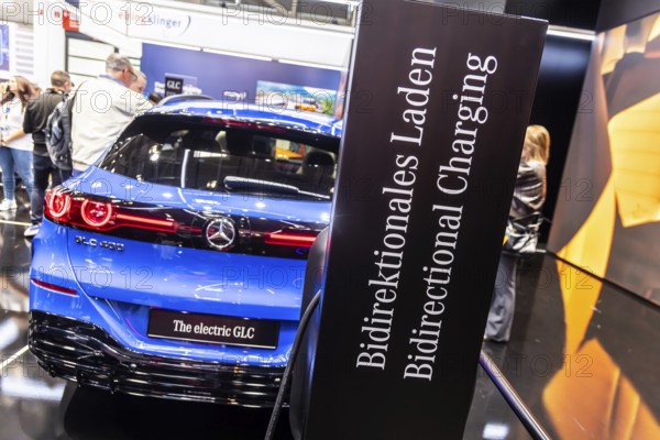 Mercedes exhibition stand. Electric vehicle GLC. IAA MOBILITY in Munich. The motor show presents itself as a holistic mobility trade fair. Cars continue to take centre stage, however, and Chinese manufacturers are gaining ground. Munich, Bavaria, Germany