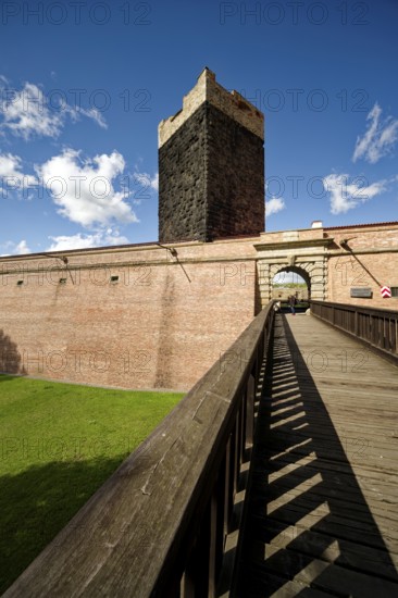 Keep, Black Tower and Imperial Palace of the Staufers in the Romanesque style, castle complex and fortifications, Cheb, Eger, Egerland, Bohemia, Czech Republic, Czech Republic