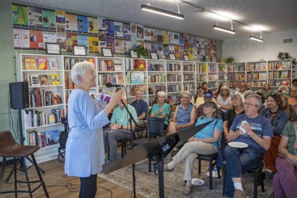 Detroit, Michigan - Susan Newell, 76, reads from her book of poetry, 'More Than One Way To Be Old, ' at Next Chapter Books. Newell started writing poetry six years ago after retiring from a nursing career