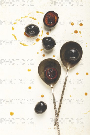 Walnut jam, on the table, top view, traditional Georgian cuisine, no people