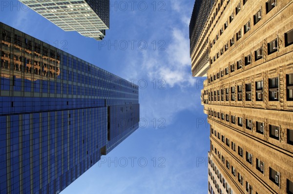 Skyscraper against the sky, New York City, USA