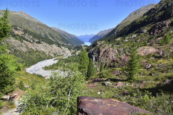 Hiking area above the Faggenbach in the Kaunertal, in the area of the Gepatsch Glacier in the Ötztal Alps, Tyrol, Austria