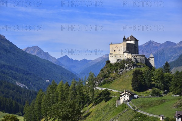 Tarasp Castle in the Lower Engadine, Graubünden, Switzerland