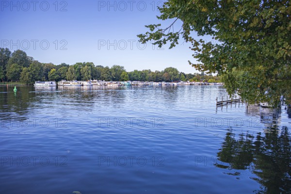 Spree between Treptower Park and the Stralau peninsula in Berlin, Germany