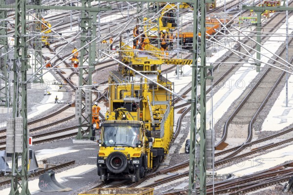 New Untertürkheim railway sidings. Train services are being reorganised as part of Stuttgart 21. Among other things, 33 sidings are being built. Stuttgart, Baden-Württemberg, Germany