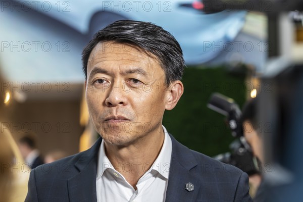 Tianshu Xin, CEO Leapmotor International. Exhibition stand of the Chinese manufacturer Leapmotor. IAA MOBILITY in Munich. The motor show presents itself as a holistic mobility trade fair. Cars continue to take centre stage, however, and Chinese manufacturers are gaining ground. Munich, Bavaria, Germany