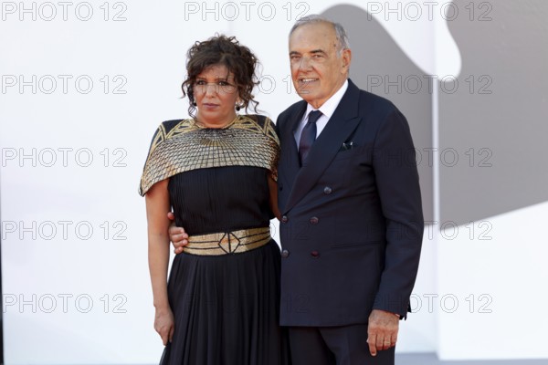 Venice, Italy - 3 September 2025: Kaouther Ben Hania and Alberto Barbera during the Red Carpet of - The Voice Of Hind Rajab - during the 82nd Venice International Film Festival