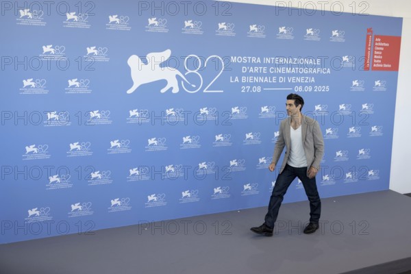 Venice, Italy - 3 September 2025: Louis Cancelmi during the Photo Call of - In the Hand of Dante - during the 82nd Venice International Film Festival
