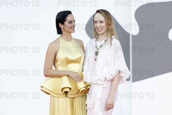 Venice, Italy - 3 September 2025: Noemie Merlant, Fanni Wrochna during the Red Carpet of - Duse - during the 82nd Venice International Film Festival