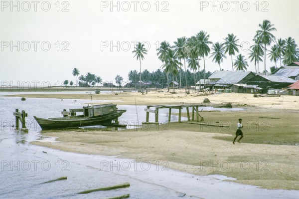 South shore of estuary, East coast, Rompin, Pahang, Malaya, Malaysia, south east Asia 1964