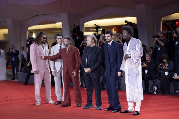 Venice, Italy - 3 September 2025: Jason Momoa, Louis Cancelmi, Oscar Isaac, Franco Nero and Duke Nicholson and Benjamin Clementine during the Red Carpet of - Cartier Glory To The Filmmaker Award 2025 and In the Hand of Dante - during the 82nd Venice International Film Festival