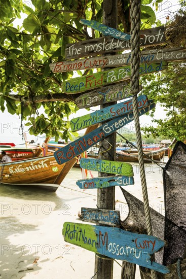 Restaurant on the beach, Koh Mook, Trang Province, Southern Thailand, Andaman Sea, Thailand
