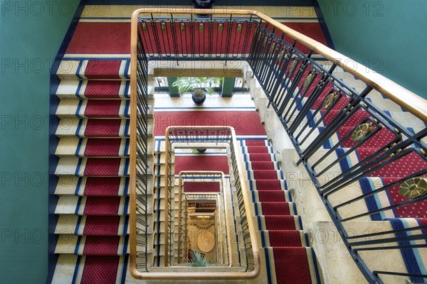 Colourful staircase in a hotel, Lucerne, Switzerland