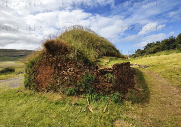 Eiríksstadir, Viking-era longhouse, where the explorer of America Leifur Eiríksson was born, Haukadlur, West Iceland, Iceland