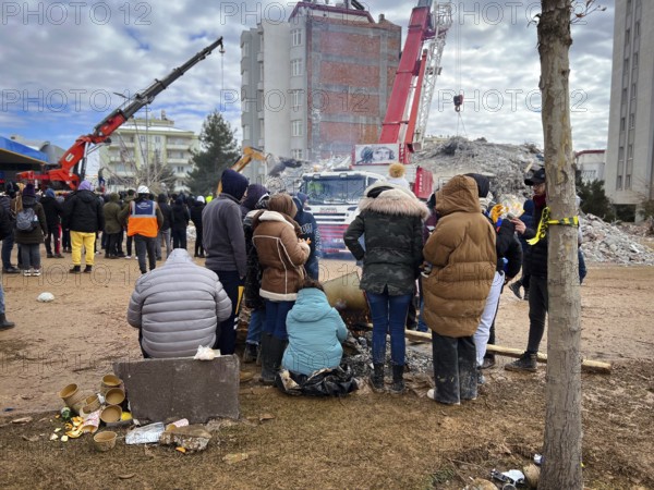Turkish civil defense teams (AFAD) search for survivors under the rubble after a powerful 7.8-magnitude earthquake struck southern Turkey, killing tens of thousands. Kahramanmaras, Turkey. February 6, 2023, Kahramanmaras, Turkey