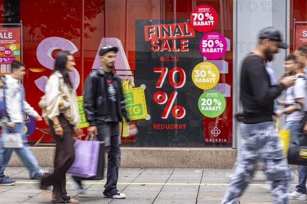 Galeria Karstadt Kaufhof with discounts and final sale. Shop of the department stores' group in Königstraße Stuttgart, Baden-Württemberg, Germany