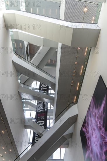 The Forum Groningen, public cultural and educational centre on the Nieuwe Markt, in the old town, with cinema, library, media labs, catering, roof terrace, study and reading areas, viewing points, 10 floors, connected by many escalators, Netherlands