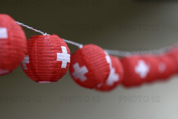 Lantern necklace with Swiss cross, for the bank holidays on 1 August, Switzerland