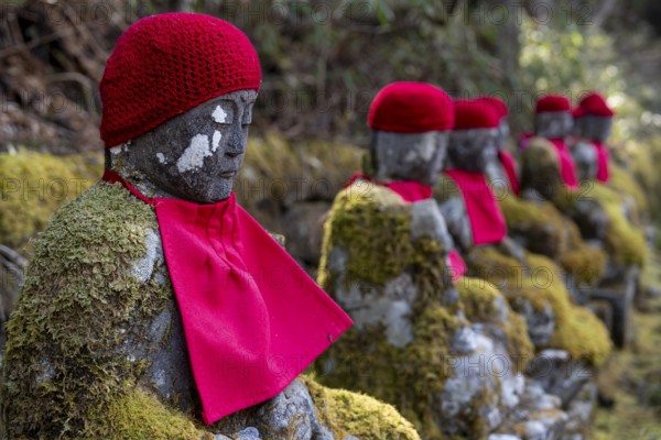 Jizo statues in Kanmangafuchi Abyss, Nikko, Tochigi Prefecture, Japan