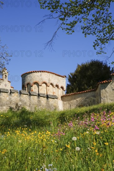 Lichtenstein Castle, fairytale castle of Württemberg, romantic fairytale castle on the eaves of the Swabian Alb, historicism, architecture, new building 1840-1842, according to plans by architect Carl Alexander Heideloff, 19th century, Honau, municipality of Lichtenstein, Baden-Württemberg, Germany